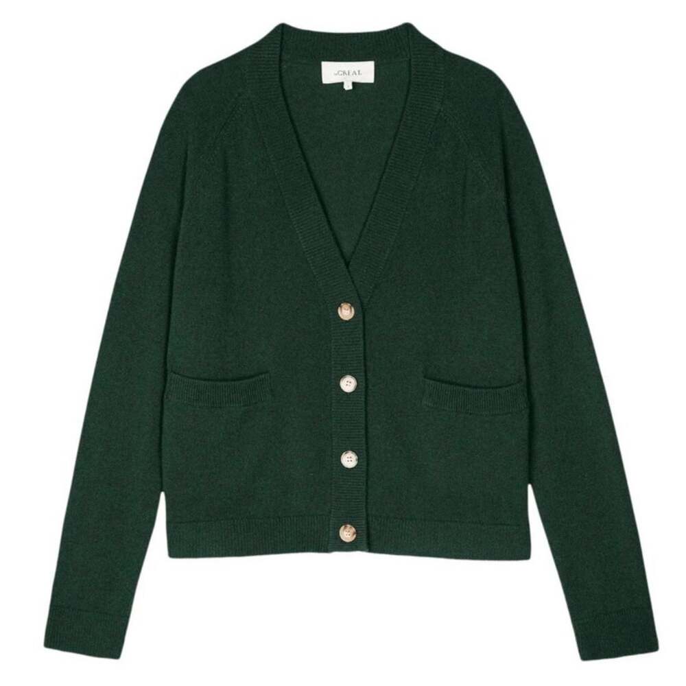 The Great. Cozy Green Button Front Cardigan Size 0